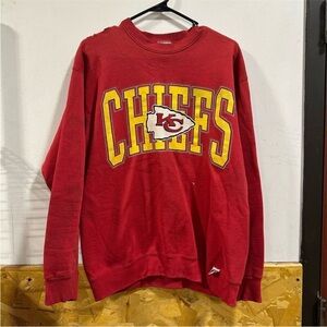 Vintage 90s Logo 7 Kansas City Chiefs Crewneck Sweatshirt Men's L Red Graphic